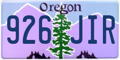 OR license plate 926JIR