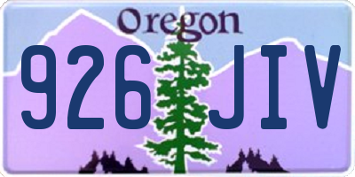 OR license plate 926JIV