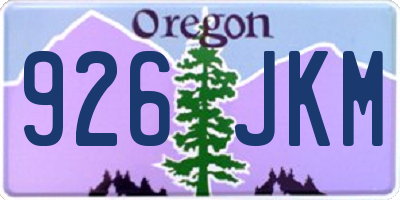 OR license plate 926JKM