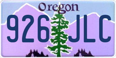 OR license plate 926JLC