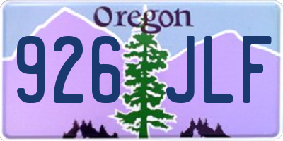 OR license plate 926JLF