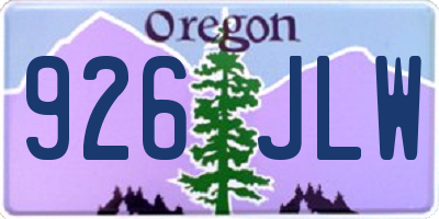OR license plate 926JLW