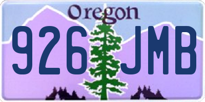 OR license plate 926JMB