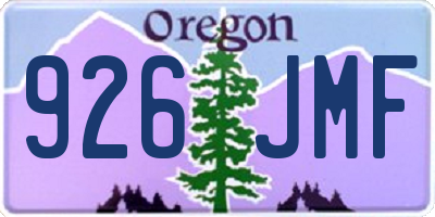 OR license plate 926JMF
