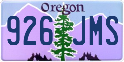 OR license plate 926JMS