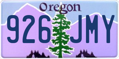 OR license plate 926JMY