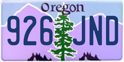 OR license plate 926JND