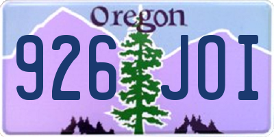OR license plate 926JOI