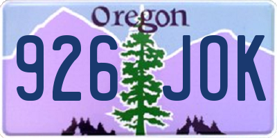 OR license plate 926JOK