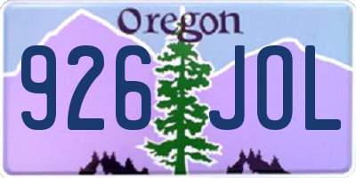 OR license plate 926JOL