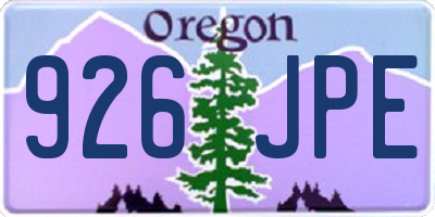OR license plate 926JPE