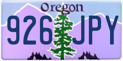 OR license plate 926JPY