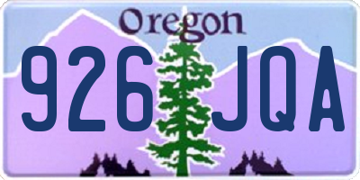 OR license plate 926JQA