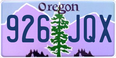 OR license plate 926JQX