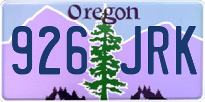 OR license plate 926JRK
