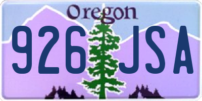 OR license plate 926JSA