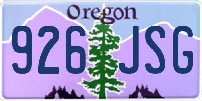 OR license plate 926JSG