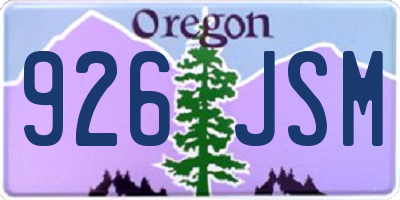 OR license plate 926JSM