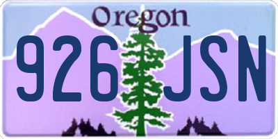 OR license plate 926JSN