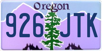 OR license plate 926JTK