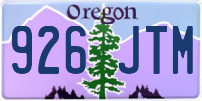 OR license plate 926JTM
