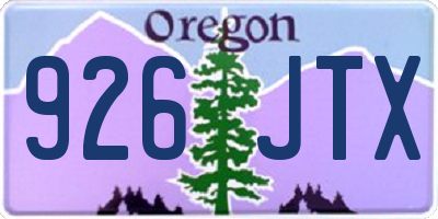 OR license plate 926JTX