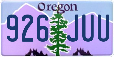 OR license plate 926JUU