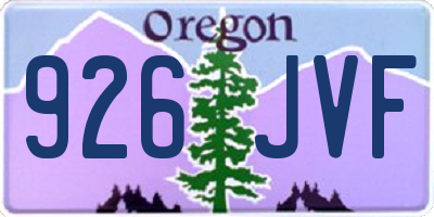 OR license plate 926JVF