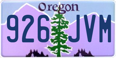 OR license plate 926JVM