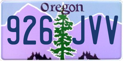 OR license plate 926JVV