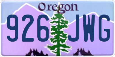 OR license plate 926JWG