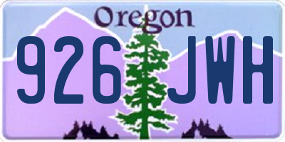 OR license plate 926JWH