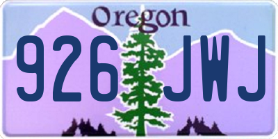 OR license plate 926JWJ