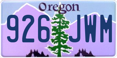 OR license plate 926JWM