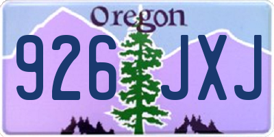 OR license plate 926JXJ