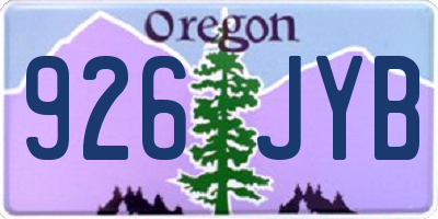 OR license plate 926JYB