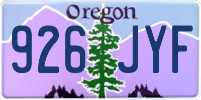 OR license plate 926JYF