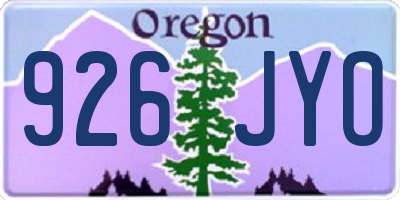 OR license plate 926JYO