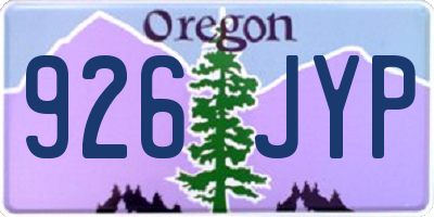 OR license plate 926JYP