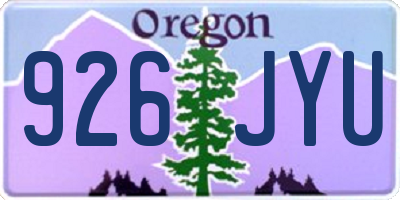 OR license plate 926JYU