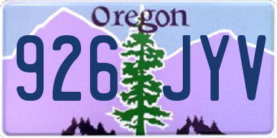 OR license plate 926JYV