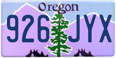 OR license plate 926JYX