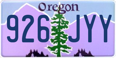 OR license plate 926JYY