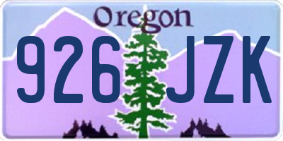 OR license plate 926JZK