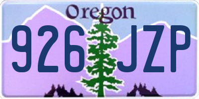 OR license plate 926JZP