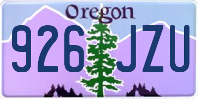 OR license plate 926JZU
