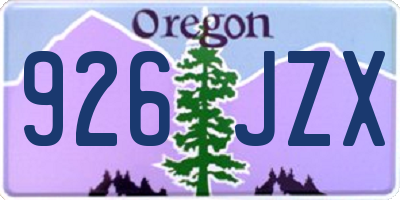 OR license plate 926JZX
