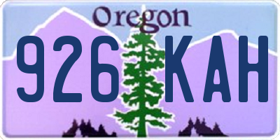 OR license plate 926KAH