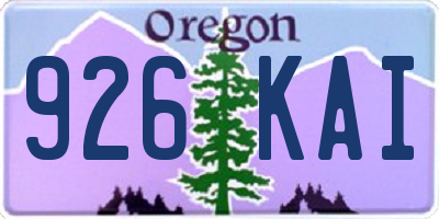 OR license plate 926KAI