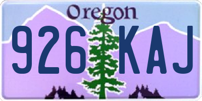 OR license plate 926KAJ